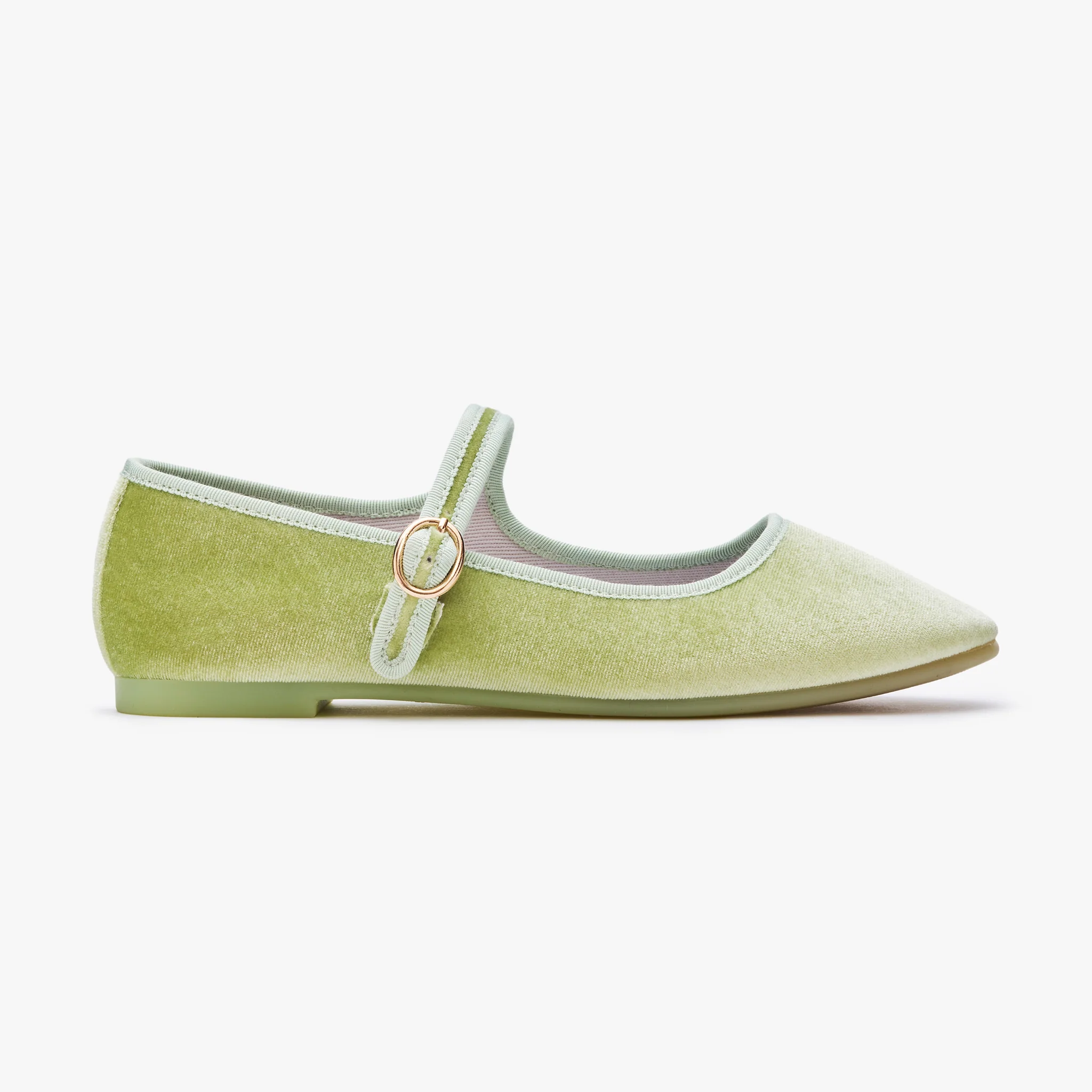 Belle Mary Jane - Lime Velvet