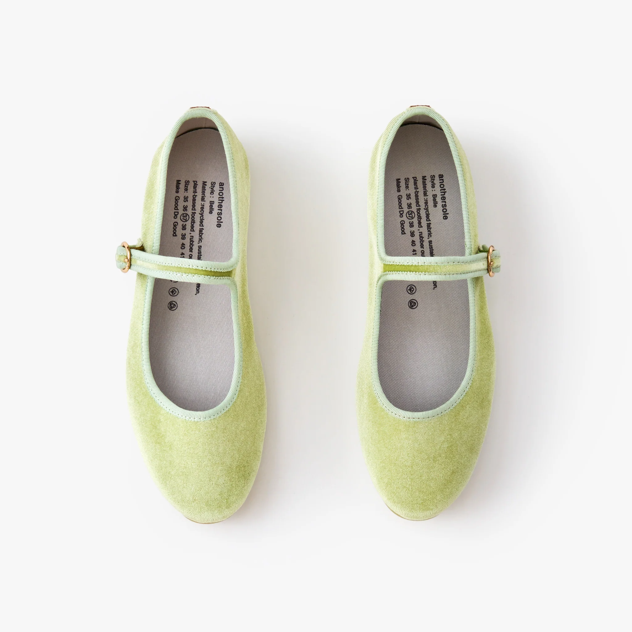 Belle Mary Jane - Lime Velvet - Image 3