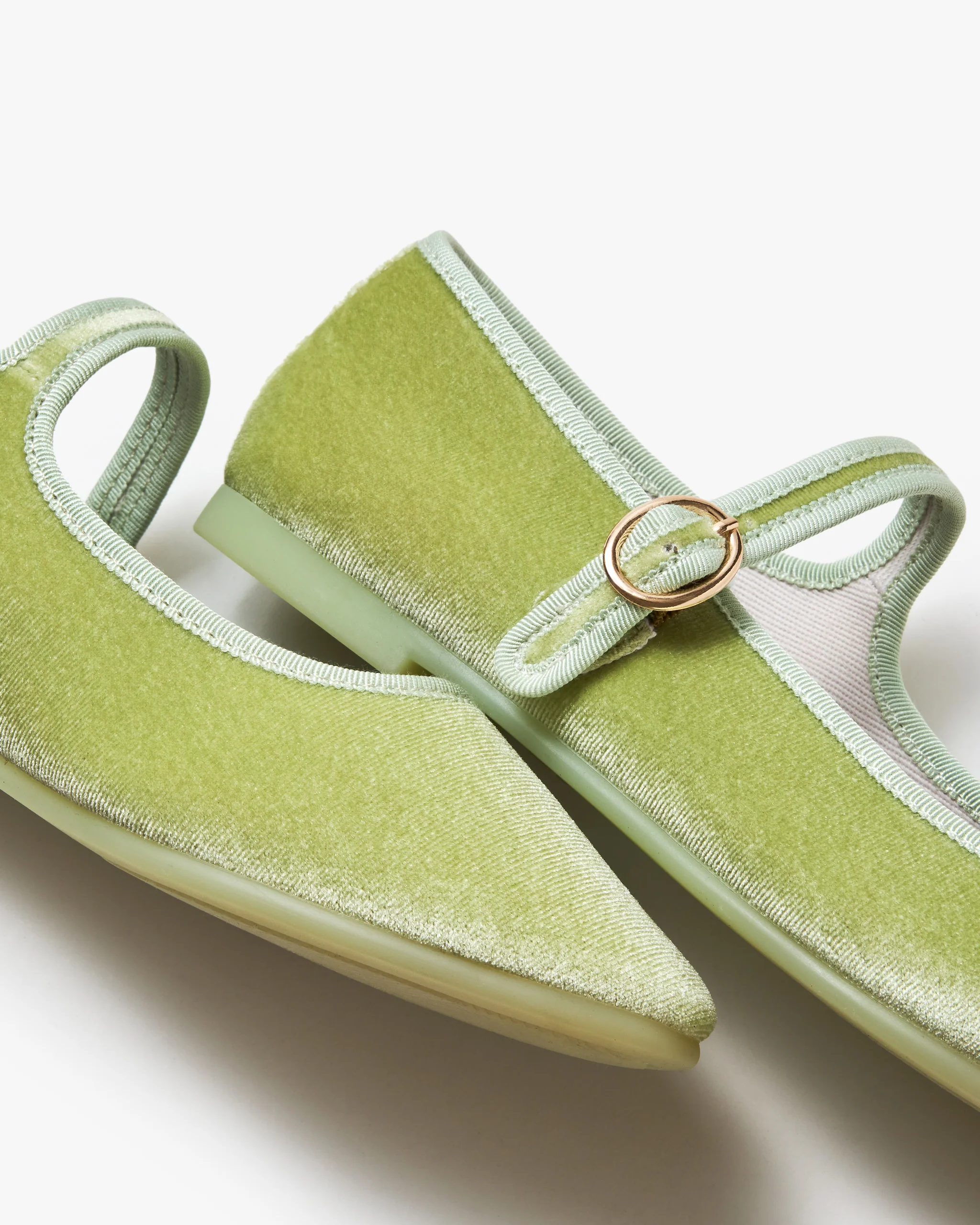 Belle Mary Jane - Lime Velvet - Image 4