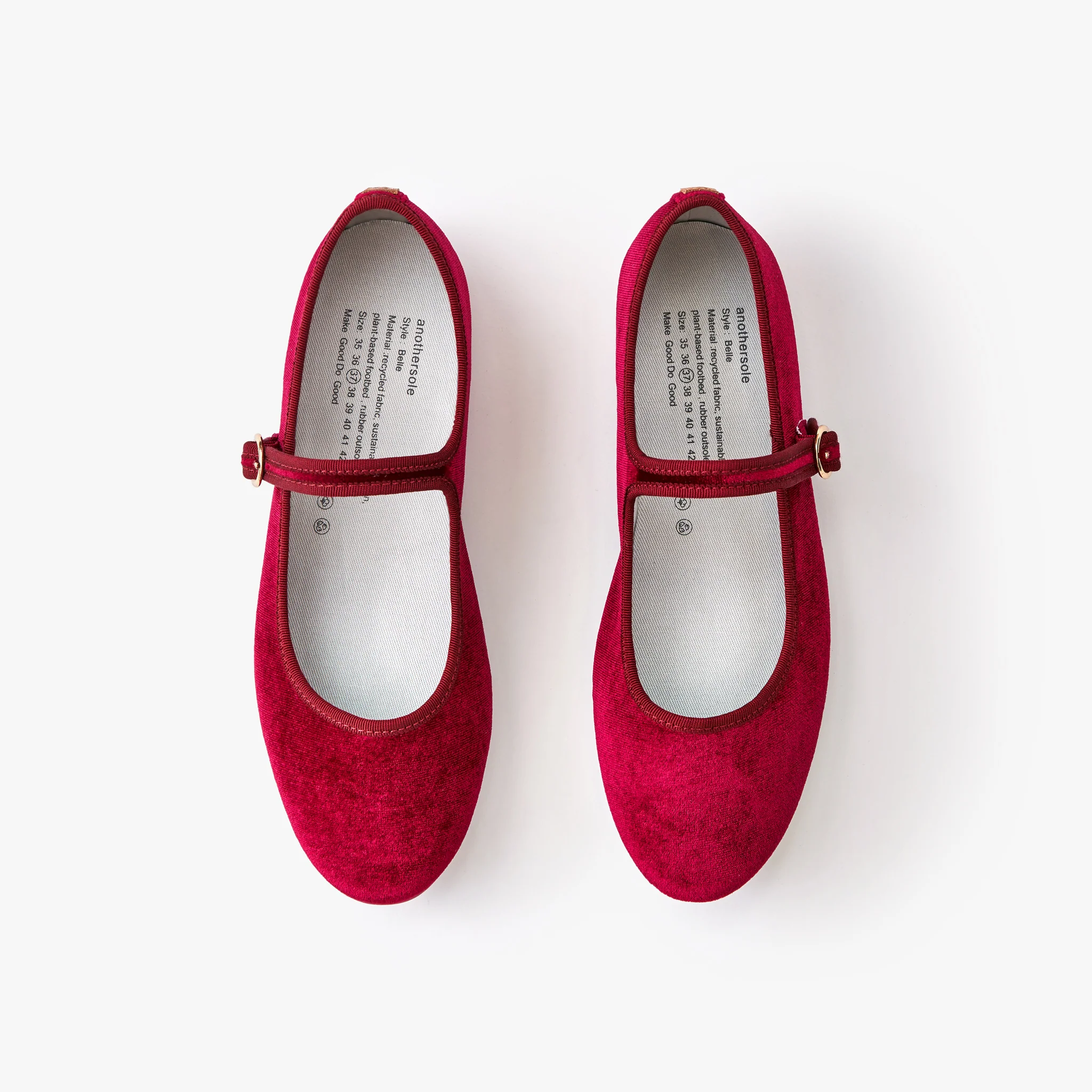 Belle Mary Jane - Scarlet Red Velvet - Image 3