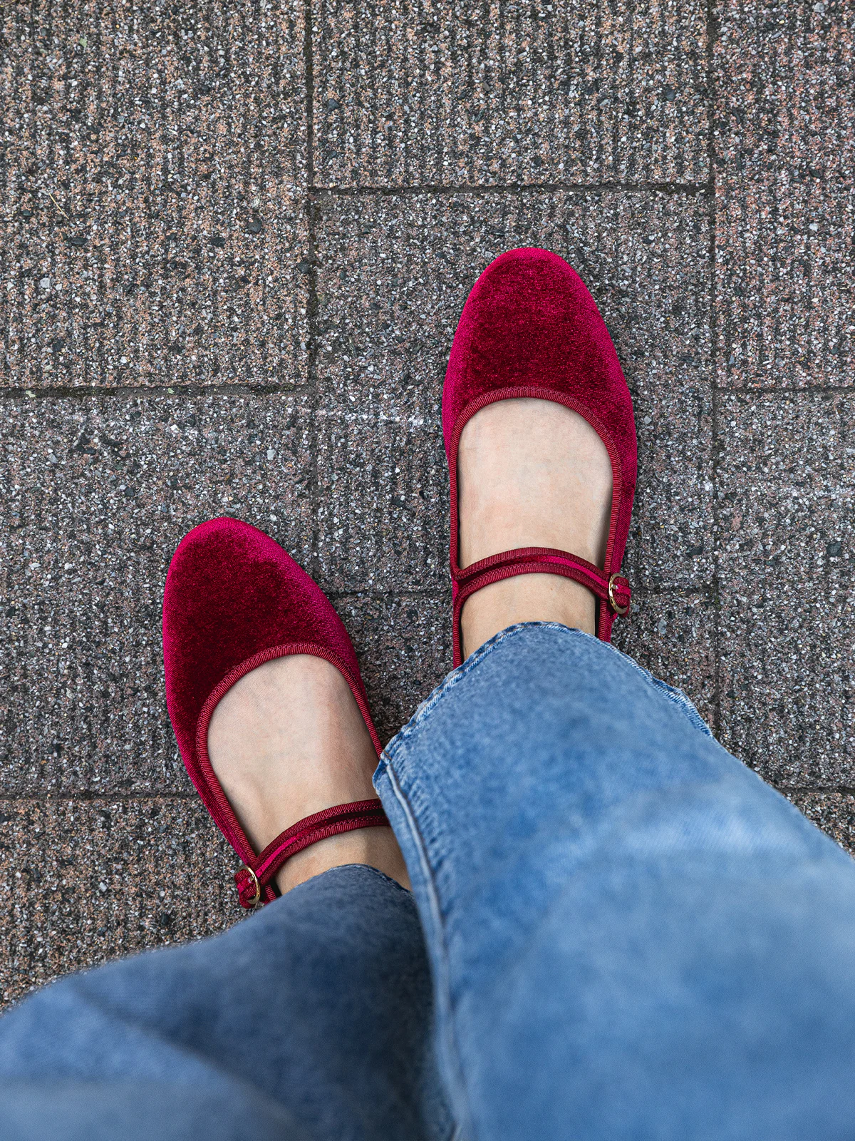 Belle Mary Jane - Scarlet Red Velvet - Image 6